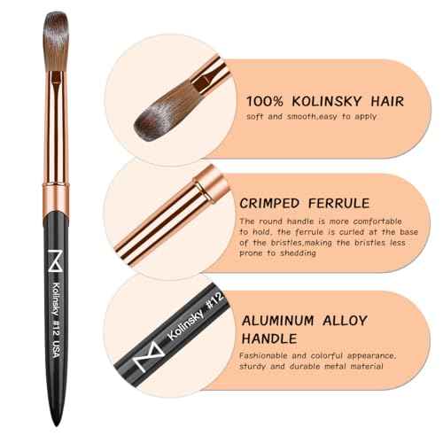 M ? Regal 100% Kolinsky Acrylic Nail Brush | Professional Acrylic Nail Sculpting & Application Brush | Premium Nail Art Tool for Nail Technicians & Artists (#10)