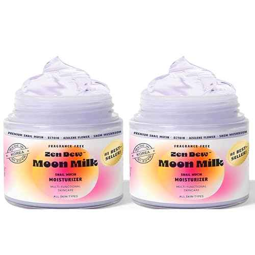 Moon Milk Snail Mucin Moisturizer Gel Cream 3.52 Oz - Blue Light Skin Defense - Korean Snail Mucin Serum Cream that Replenishes Moisture & Leaves Skin Brighter, Plumper, Soothed & Smooth - 2 Pack