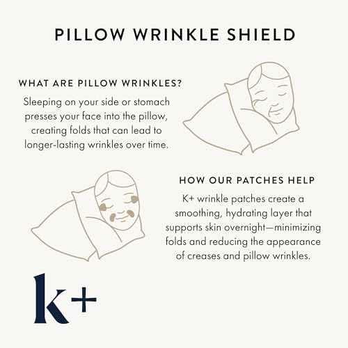KPLUS K+ Wrinkle Patches for Forehead, Crow¡¯s Feet & Smile Lines ? Korean Overnight Patches with Hyaluronic Acid, Peptides & Adenosine (60 Count)
