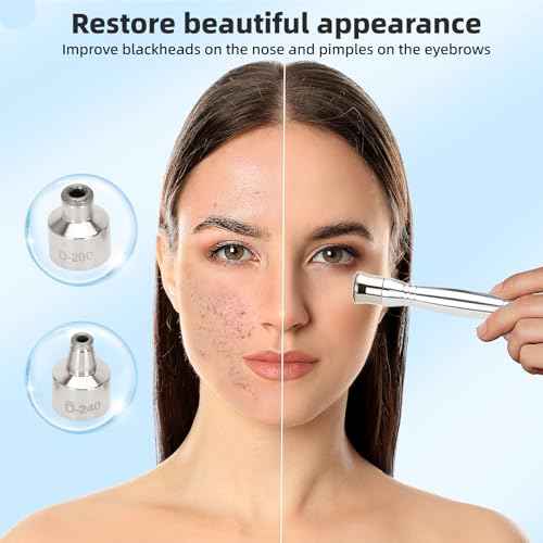 Diamond Microdermabrasion Machine Kit, 65-68cmHg Suction Power, 9 Replaceable Tips, Suitable for Face and Body (Home & Salon Use)