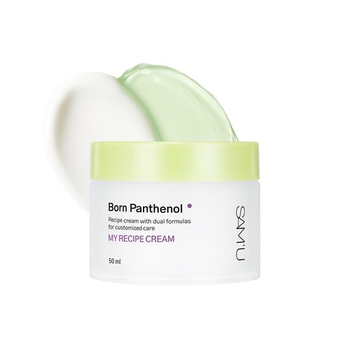 SAM’U Born Panthenol My Recipe Cream Korean Moisturizer with Hyaluronic Acid & Ceramide for Custom Hydration – Duo Face Gel & Cream Texture – Korean Skin Care for All Skin Types (50ml / 1.69 fl oz)