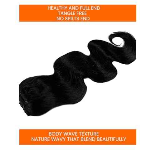 Clip in Hair Extensions Body Wave Human Hair Clip in Invisible Double Soft Weft Remy Wavy Hair Extensions Clip ins For Women Scalp-Friendly Thick End 20Inch 4.23oz 8Pcs 20Inch