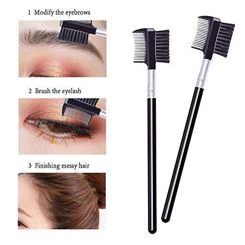 2 PCS Eyelash Comb and Eyebrow Brush Comb, Eyebrow Eyelash Brush Makeup Tool for Eyelashes extension (Pack of 2))