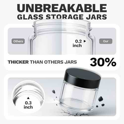 Bumobum 2 oz Small Glass Jars with Lids, 24 Pack Clear Glass Cosmetic Jars with Inner Liners, 60ml Round Empty Sample Containers for Cream, Salve, Powders and Ointments Storage