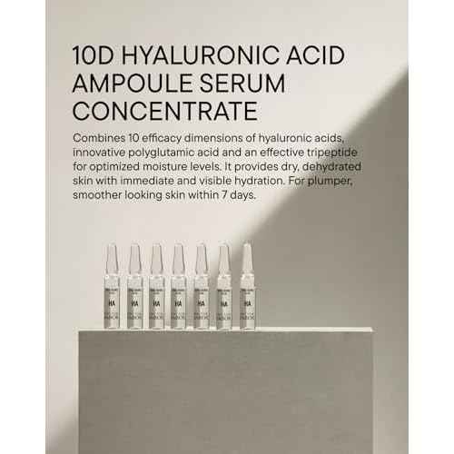DOCTOR BABOR 10D Hyaluronic Acid Ampoule Serum Concentrate, 7-day Moisture Treatment, Plumper Fresher Complexion with Intensive Moisture, Minimize Wrinkles, Radiantly Glowing Skin
