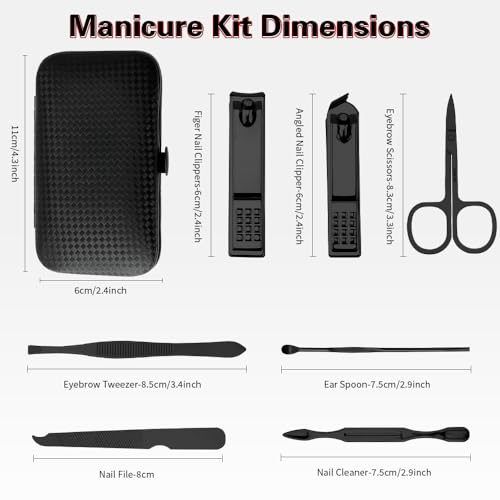 Manicure Set, Stocking Stuffers for Men, Nail Clipper Set, Manicure Kit, Travel Nail Grooming Kit, Stainless Steel Facial Manicure Pedicure Nail Care Tools, Christmas Gifts for Men Dad Teens Boyfriend