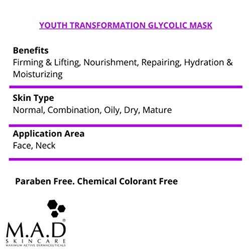 M.A.D Skincare Anti-Aging Youth Transformation Glycolic Mask 2 oz.