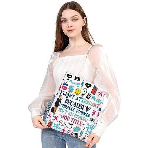 MEIKIUP Flight Attendant Gifts Air Stewardess Cosmetic Bag Stewardess Aviation Makeup Pouch Flight School Gift (Job Title Tote Bag)