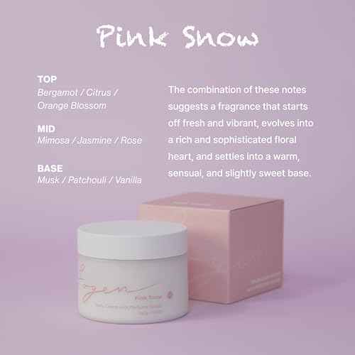 Body Cream with Perfume Splash Pink Snow - 2024 New Version, Bergamot Jasmine Vanilla Shea Butter Argan Oil Smell Good Scented Nourishing Body Lotion Gift Moisturizing for Dry Skin [7.05 OZ]