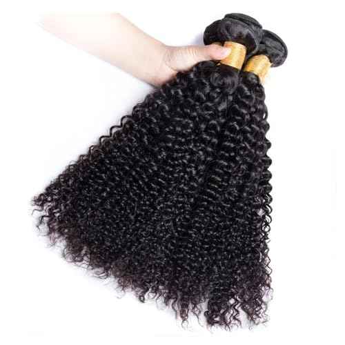 Kinky Curly Human Hair Bundles Afro Curly Bundles Natural Black 22 24 26 Inch Double Weft Unprocessed Remy Hair Extensions Healthy And Soft No Tangle Daily Wear