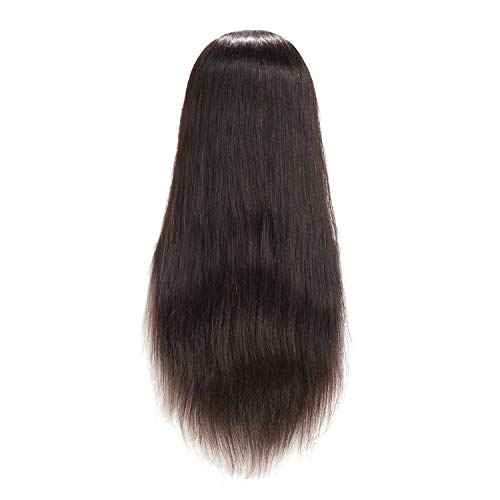 24"-26" 100% Human hair Mannequin head Training Head Cosmetology Manikin Head Doll Head with free Clamp (Black Hair)