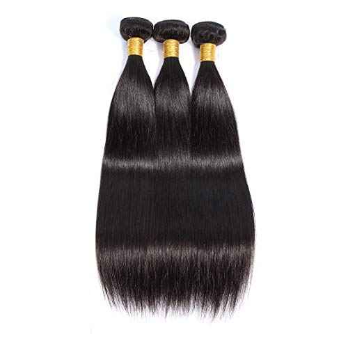 Selina Hair Straight 3 Bundles Human Hair 20 22 24 Inch Brazilian Virgin Hair 100% Human Hair 100g/Bundle Natural Black Color