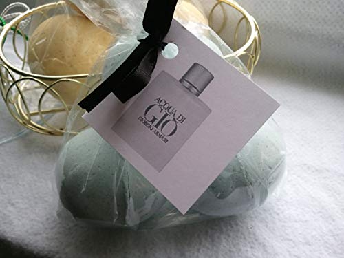 Spa Pure Acqua Bath Bombs: 3 ACQUA DI GIO Luxury Bath Bomb Fizzies, XL Handmade in USA, Shea, Mango and Cocoa Butter, makes your skin feel great (Acqua Di GIO (M)