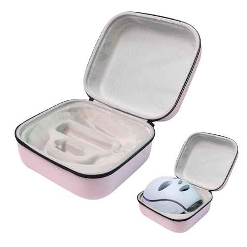Face Mask Case with Handle Compatible with Shark CryoGlow LED Face Mask, Shock-Absorbing EVA Felt Lining for Secure Storage, Ideal for Travel, Carrying and Organization (Pink)