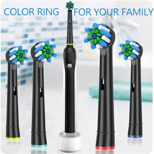 Replacement Brush Heads Fit for Braun Oral b, Compatible with Oral-B Pro 1000/2000/3000/5000/6000 Smart and Genius Electric Toothbrush, 12 Pcs (Black)