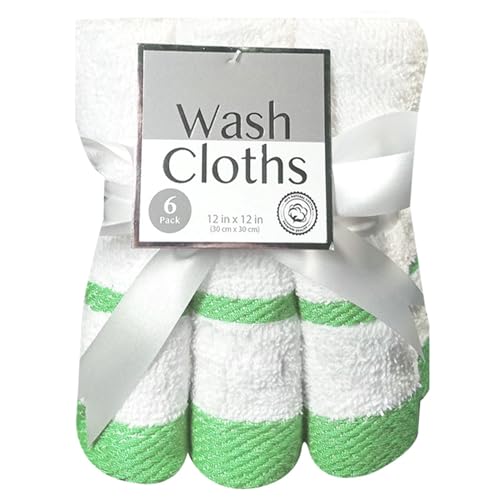 SIP SPHERE Wash Cloth 6 Pack Washcloths Plush and Absorbent Face Towels Washcloths Set - 100% Cotton, High Absorbency, Durable Edges, for Baby Face Hand Multi-Purpose Use 30x30 cm (Lemon)