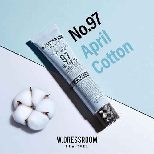 W.Dressroom Moisturizing Hand Cream for Dry Hands, Non-Greasy, Quick-Absorbing Korean Hand Lotion, Travel Size 1.69 fl oz (50 ml), No.97 April Cotton Scent