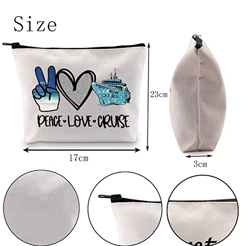 POFULL Cruise Travel Gift Cruise Lover Gift Peace Love Cruise Cosmetic Bag Summer Vacation Gift (PEACE LOVE CRUISE bag)