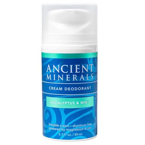 Ancient Minerals Natural Deodorant Cream ? Eucalyptus & Mint Scent, Aluminum-Free, Vegan Deodorant for Women and Men with Magnesium, Zinc & Vitamin E, for Sensitive Skin, 2 oz