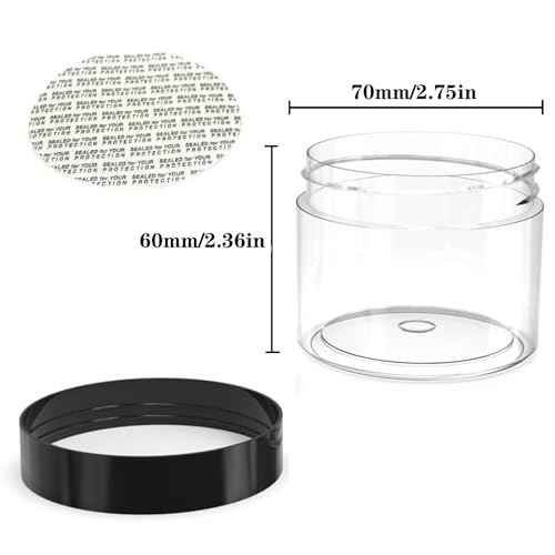 50 Pieces 4oz Plastic Jars with Lids Clear Round Cosmetic Container Empty Storage Jars for Makeup,Jewelry,Samples,Travel Storage