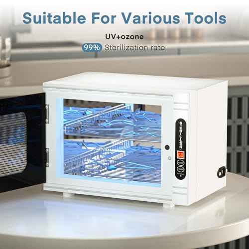 Yofuly Sterilizer for Esthetician, 12L Large Sterilizer for Nail Tools, Multi-Functional Nail Cleaning Box, Large Capacity Cleaning Cabinet for Home Use, Barbers, Beauty Salons, and Spas