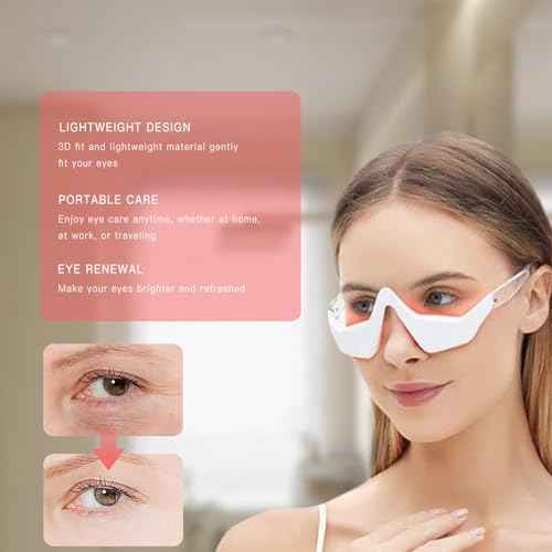 Red Light Therapy Massager, Under Eye Red Light Therapy Eyelift Device with Microcurrent, Under Eyes Glasses Treatment Eye Bags Dark Circles Puffiness Wrinkles Fine Lines (B)