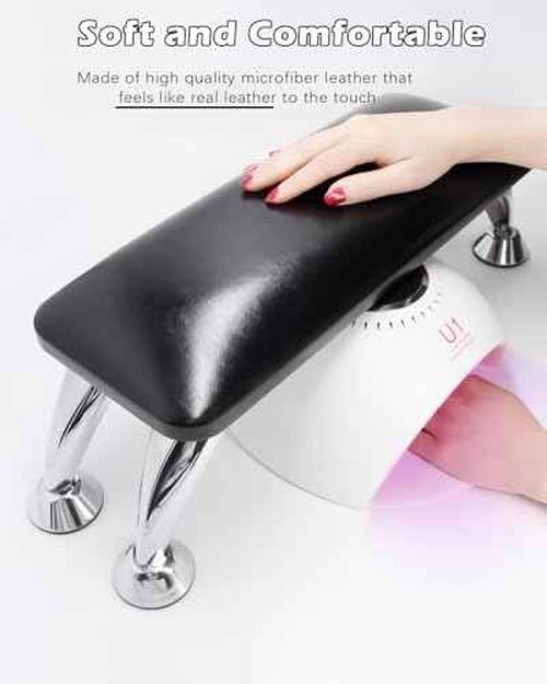 Nail Arm Rest Cushion, Big Nail Arm Rest for Nail Tech, Professional Nail Hand Rest Pillow Stand Manicure Hand Rest Spa Salon Foot Hand Arm Feet Leg Rest (Black)
