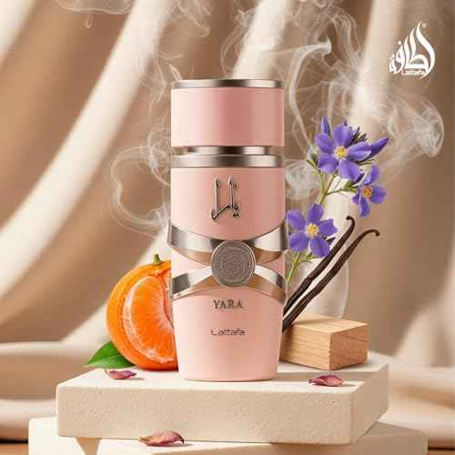 Lattafa Yara - Vanilla, Gourmand, Fruity, Floral - Eau de Parfum Long-Lasting Fragrance for Women, 3.40 Ounce / 100 ml