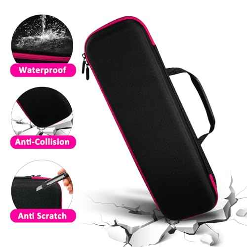 Hard Carrying Case for Revlon Hair Dryer Brush Original 1.0/Plus 2.0,Portable Travel Storage Bag Compatibility with All Brand Hot Tools Volumizer Hot Air Brush (Rose Red)