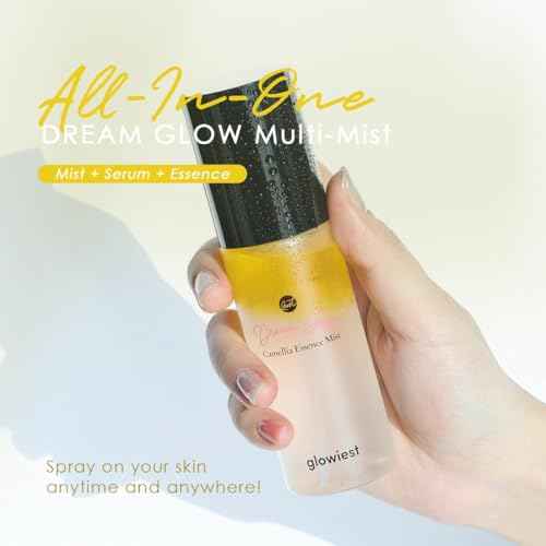 glowiest Dream Glow Camellia Essence Mist- Glass Skin Hydration & Soothing. Glow-Booster ; All In One Multi Mist+Toner+Serum l 75% Camellia Flower Water (2.70 fl. oz (80 ml))