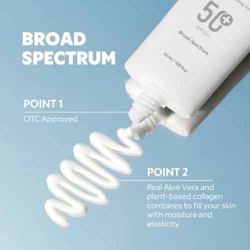 TIRTIR Hydro UV Shield Sunscreen | SPF 50+ Broad Spectrum UVA UVB Korean No White Cast Face Sunblock, 1.69 Fl Oz