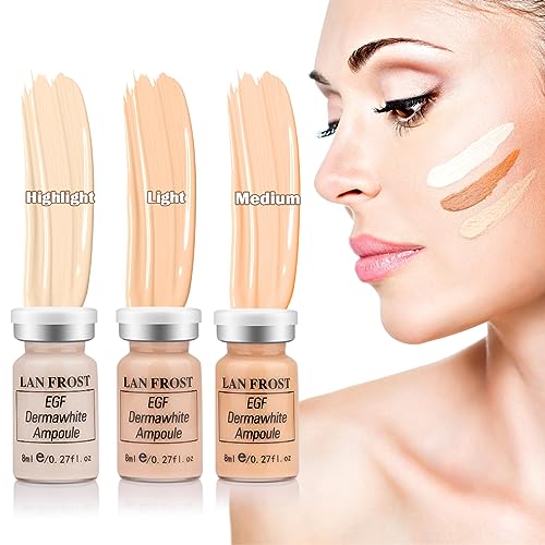 BB Facial Glow Starter Kit Hydration Serum Foundation Skincare Mix Kit 0.27oz Hydration Ampoule and Essence Foundation 12 Vials Glow Pigment Skincare Kit (Mix color)