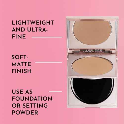 LAWLESS Women's Talc Free Skin Smoothing Powder, Light Medium, Tan, 0.34 Ounce (Pack of 1)
