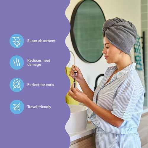 Turbie Twist 2-Pack Microfiber Hair Towel for Beauty, Travel, Gifting - Wrap Turban for Straight, Wavy & Curly Hair - Premium Personal Care- Evening Blue & Dark Shadow
