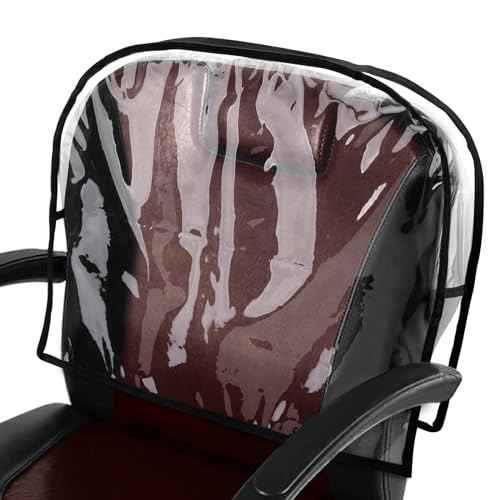 Noverlife Round Barber Chair Cover Protector, 20 in Wide Clear PVC Salon Chair Cover, Hairdressing Chair Back Stitched Cover Durable Easy Clean Covers Prevents Damage for Hair Salon Spa Office Chairs