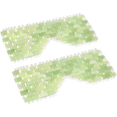 Jade Eye Mask 2pcs - Facial Cooling Mask with 100% Real Jade for Hot & Cold Therapy to Reduce Wrinkles, Puffiness, Migraines, and Anti-Aging