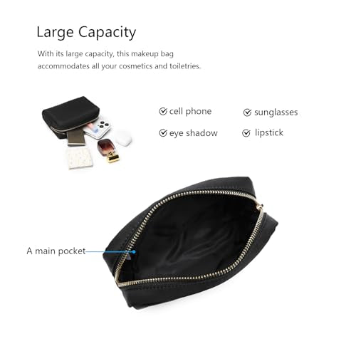 Waterproof Makeup Bag Large Capacity Women's Classic Black Wash Bag Adjustable Partition Wash Bag Brush and Cosmetic Carrying Bag¡¦