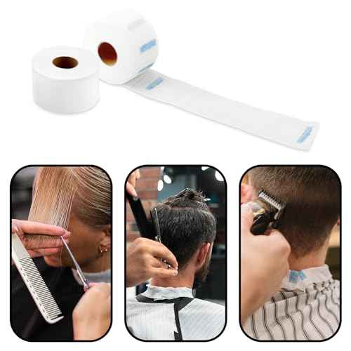 Studio Limited Disposable Barber Neck Strips Tape Paper Roll Barber Supplies Neck Strip Disposable Paper - Black (500 Strips, 5 Rolls)