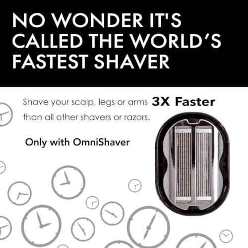 Deluxe Omnishaver Kit - The Fastest Way to Shave Head, Legs, Arms, Body | An Alternative to Disposable Shaving Razors Self Cleans & Strops During Use with Shave Butter & Replacement Cartridges - Black
