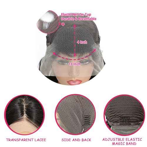 32 Inch Deep Wave Lace Front Wigs Human Hair 200% Density 13x4 HD Transparent Lace Frontal Wigs Pre Plucked with Baby Hair Deep Curly Human Hair Wig for Black Women Virgin Hair Wigs Human Hair