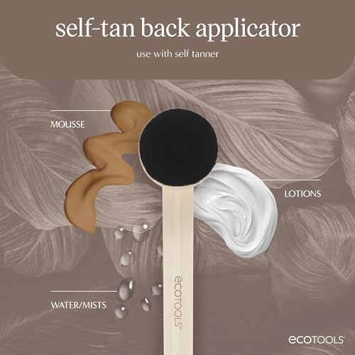 EcoTools Good Tan Self-Tan Back Applicator, Long Handle Back Brush For Controlled Sunless Tanning, Eco Friendly, Vegan & Cruelty Free, 1 Count