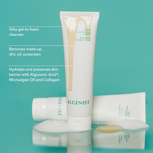 Algenist GENIUS Liquid Collagen Foaming Facial Cleanser - Hydrating Face Wash & Makeup Remover with Alguronic Acid and Microalgae Oil to Nourish & Restore Skin's Radiance (5 oz)