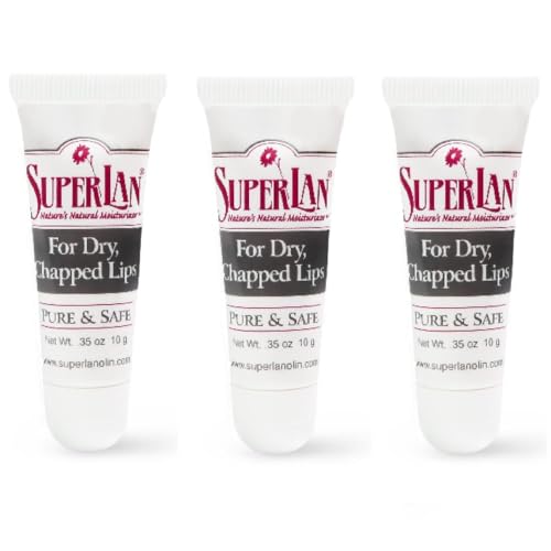 Lanolin Lip Balm 3 pack - Lip Repair for Hot/Dry Weather - Natural Lanolin Nipple Cream - Lip Moisturizer for cracked lips - Hydrating lip care - Ultra pure jojoba oil - Kosher chap stick (1.05 oz)