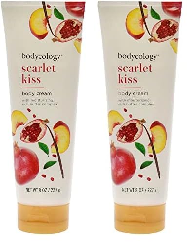 Bodycology Scarlet Kiss Moisturizing Body Cream for Women, 8 Ounce, 2 Pack