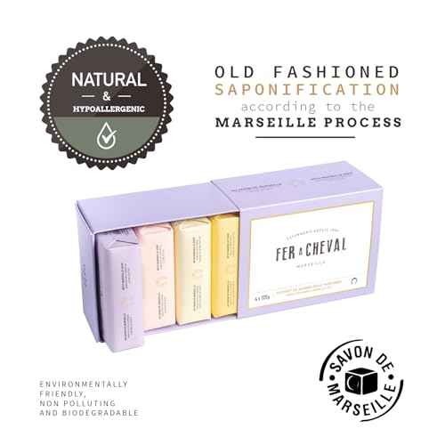 Fer ? Cheval Gentle Perfumed Soaps Gift Set, 4x125g/4.41oz - Marseille Vegetable Soap with Shea Butter and Softening Oils