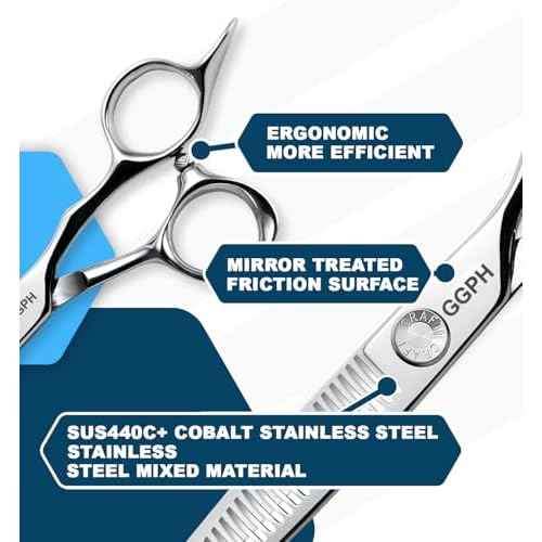 Professional Hair Cutting Scissors - SUS 440C & Cobalt Stainless Steel Barber Shears Fine Adjustment Tension Premium Shears for Hair Cutting (Thinning Shears S3, 5.5 Inches)