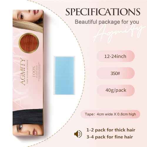 Tape in Extensions Human Hair #350 Copper 22 inches 20pcs 50g/pack Straight Seamless Weft Skin Invisible Thick Tape in Hair Extensions Real Human Hair(22 inches #350 Copper)