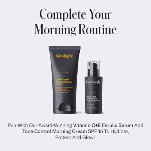Geologie Tone Control Face Cream with SPF 15 | Brightening Moisturizer with Niacinamide, Hyaluronic Acid & Azelaic Acid | Reduces Redness & Controls Oil | For Men & Women