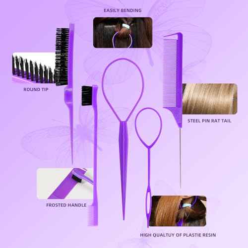 Hair Accessories Set for Girls Toddlers - Colorful Small Bands for Hair, No Damage Elastic Hair Ties, Clips and Topsy Tail Tools