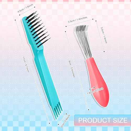 Boao 4 Pcs Hair Brush Cleaning Set Tool Mini Hair Cleaning Brush Cleaner Tool for Removing Dust Home Salon Use(Green)